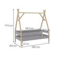 Vitalispa Letto Tipi Grigio 80x160 cm con materasso