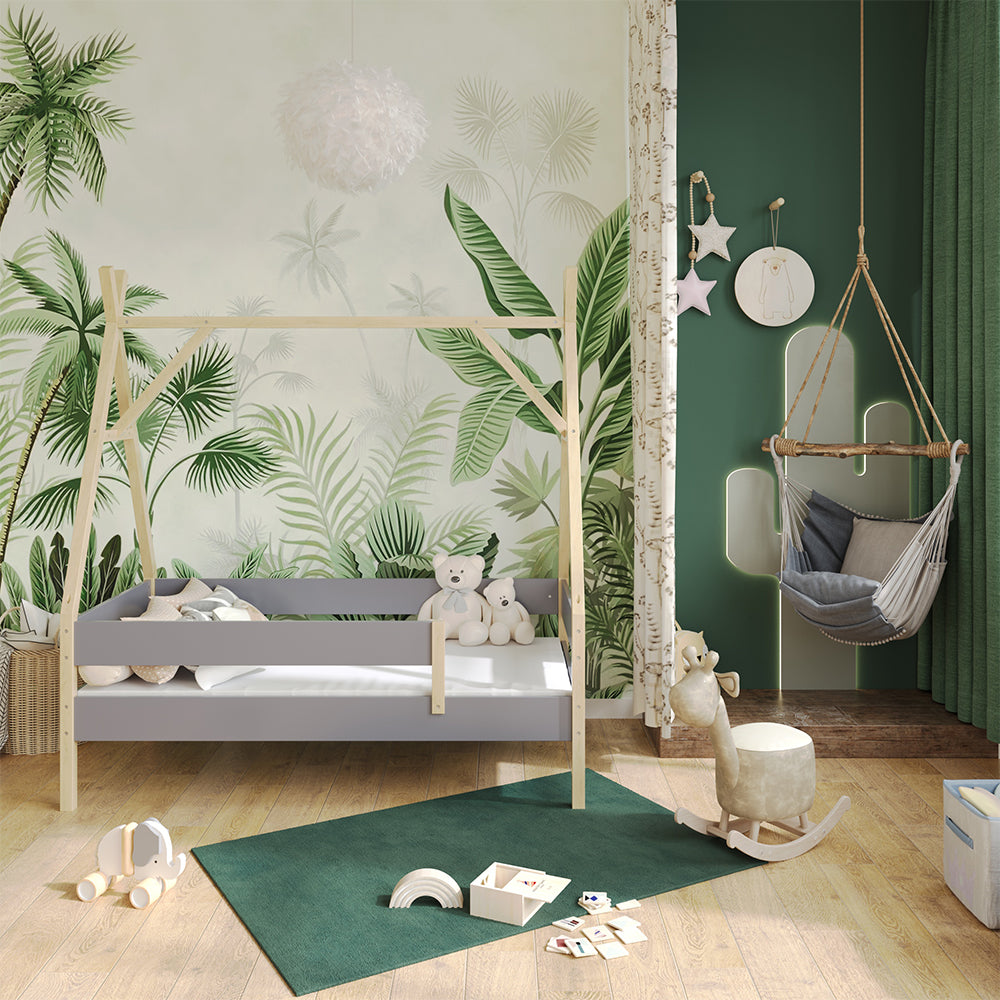 Vitalispa Letto Tipi Grigio 80x160 cm con materasso