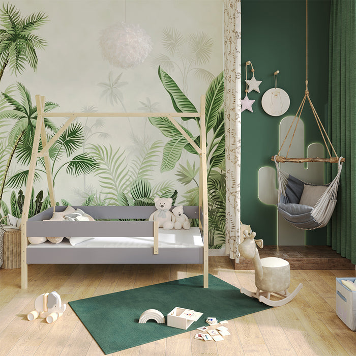 Vitalispa Letto Tipi Grigio 80x160 cm con materasso