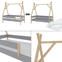 Vitalispa Letto Tipi Grigio 80x160 cm con materasso