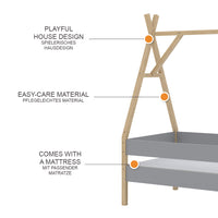 Vitalispa Letto Tipi Grigio 80x160 cm con materasso