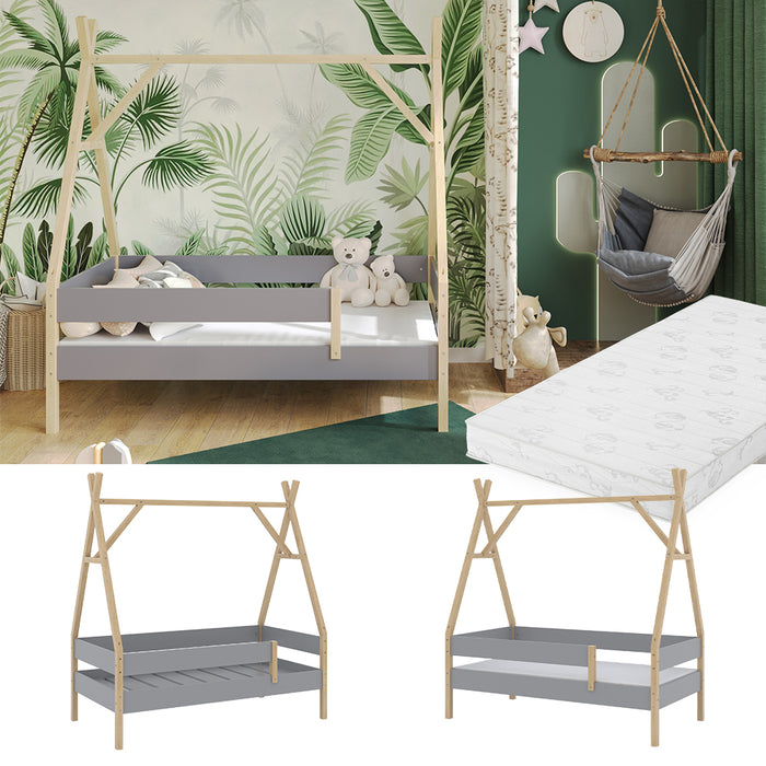 Vitalispa Letto Tipi Grigio 80x160 cm con materasso