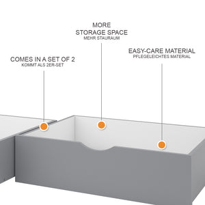 Vitalispa Cassetto estraibile Grigio 78 x 61.8 cm Set di 2