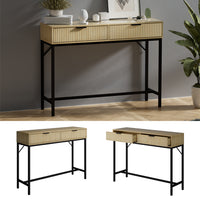 Vicco Tavolo consolle Rovere 100 x 75 cm con 2 cassetti