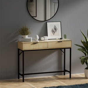 Vicco Tavolo consolle Rovere 100 x 75 cm con 2 cassetti