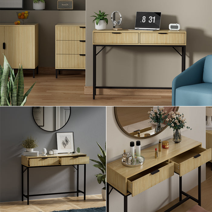 Vicco Scrivania Rovere 100 x 30 cm con 2 cassetti