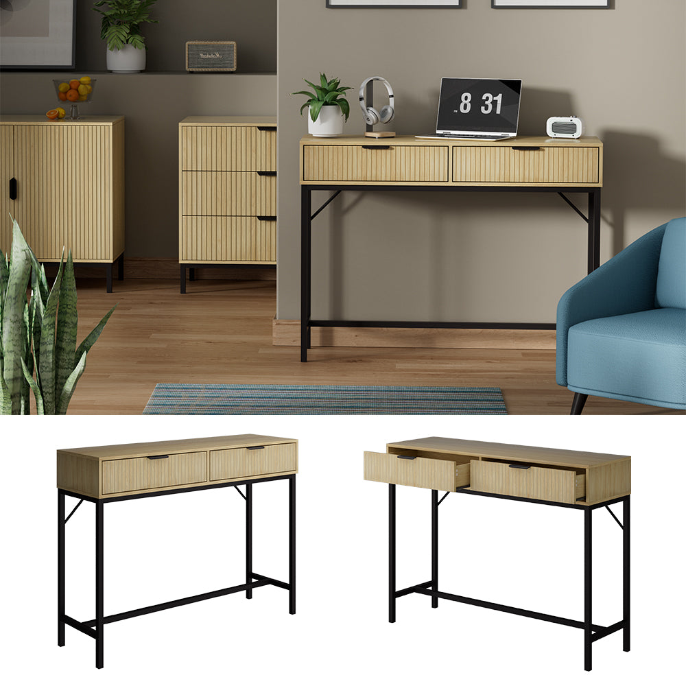 Vicco Scrivania Rovere 100 x 30 cm con 2 cassetti