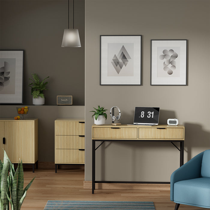 Vicco Scrivania Rovere 100 x 30 cm con 2 cassetti