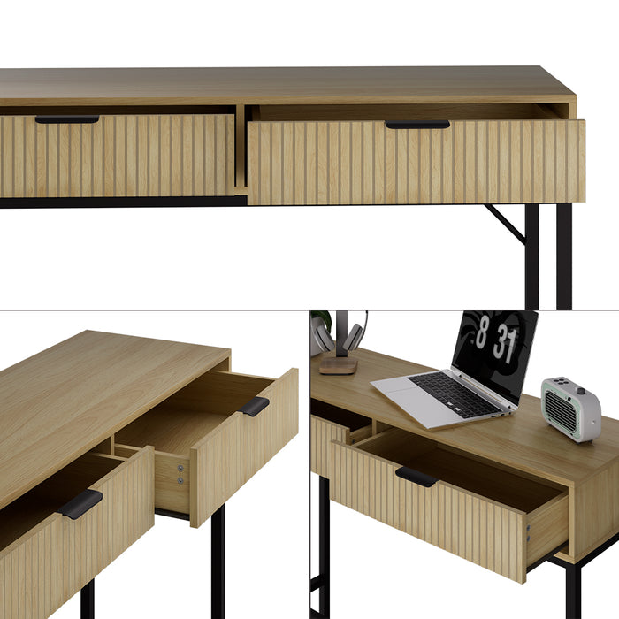 Vicco Scrivania Rovere 100 x 30 cm con 2 cassetti