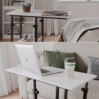 Vicco Tavolo da salotto Bianco 89 x 40 cm con rotelle