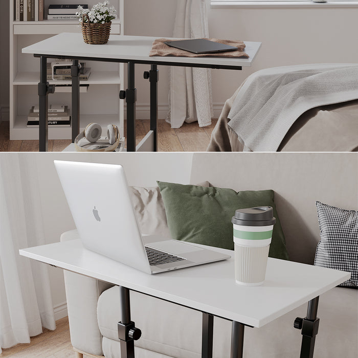 Vicco Tavolo da salotto Bianco 89 x 40 cm con rotelle