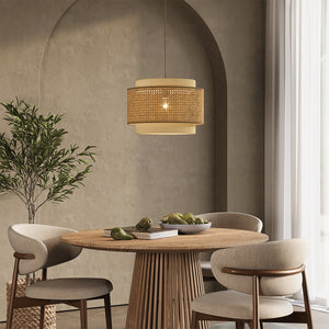 Vicco Lampada a soffitto Rattan/crema 45 x 31 cm