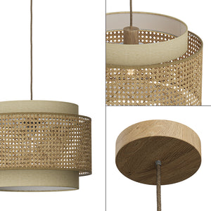 Vicco Lampada a soffitto Rattan/crema 45 x 31 cm