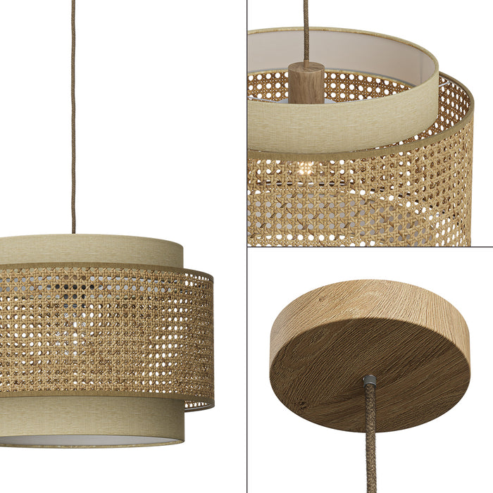Vicco Lampada a soffitto Rattan/crema 45 x 31 cm