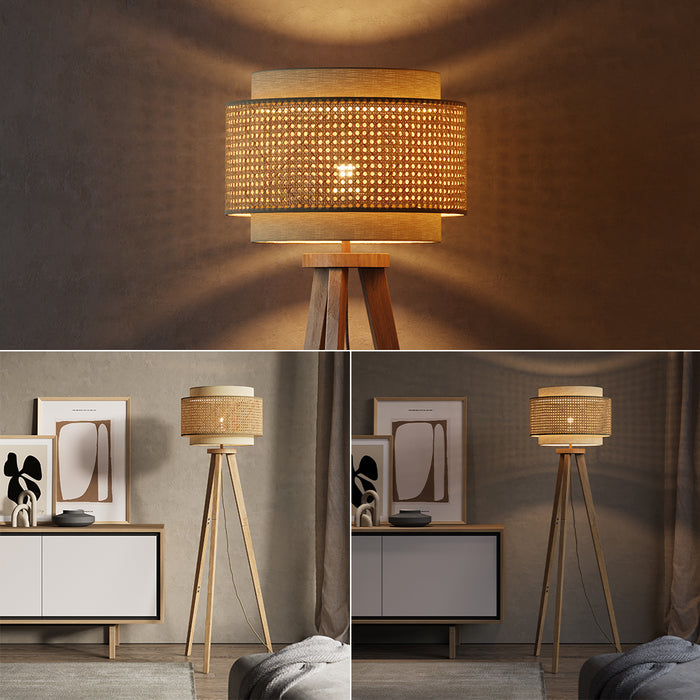 Vicco Lampada da terra Rattan/crema 45 x 142 cm