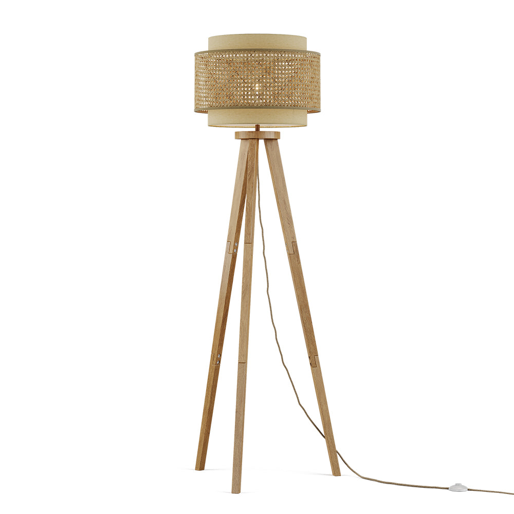 Vicco Lampada da terra Rattan/crema 45 x 142 cm