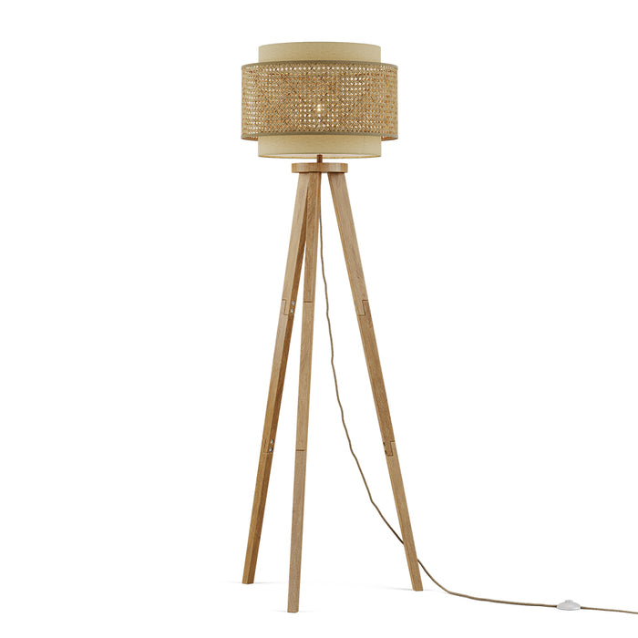 Vicco Lampada da terra Rattan/crema 45 x 142 cm