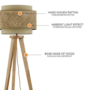 Vicco Lampada da terra Rattan/crema 45 x 142 cm