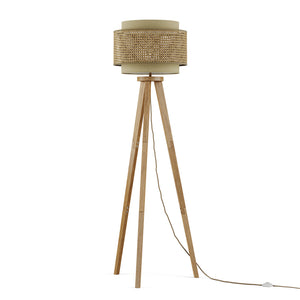 Vicco Lampada da terra Rattan/crema 45 x 142 cm