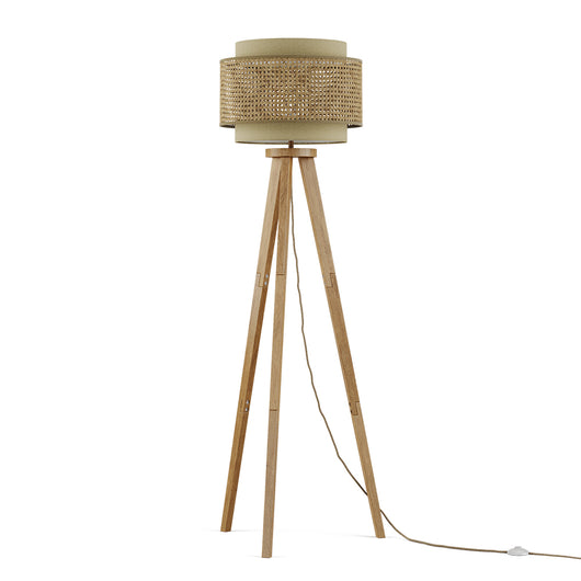 Vicco Lampada da terra Rattan/crema 45 x 142 cm