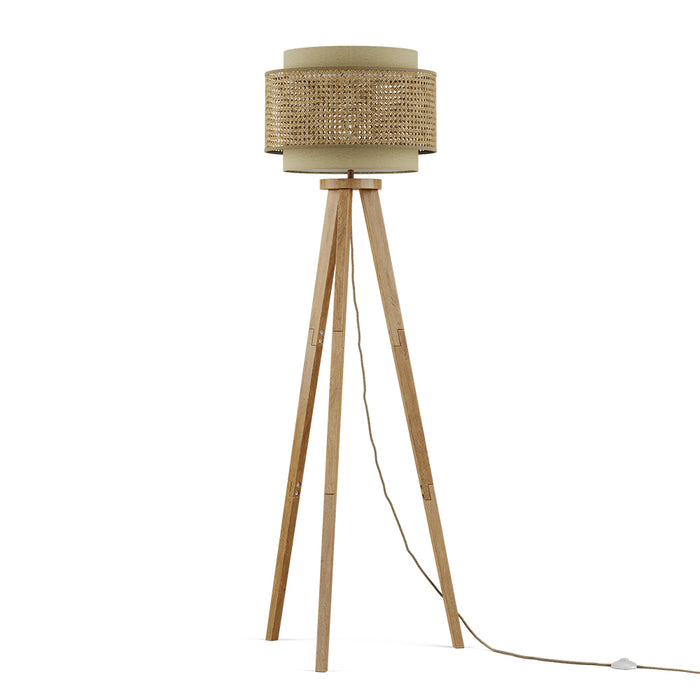 Vicco Lampada da terra Rattan/crema 45 x 142 cm