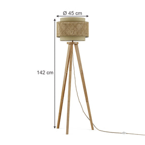 Vicco Lampada da terra Rattan/crema 45 x 142 cm