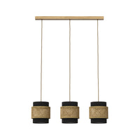 Vicco Lampada a sospensione a 3 pezzi Rattan/nero 70 x 120 cm