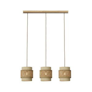 Vicco Lampada a sospensione 3pcs Rattan/crema 70 x 120 cm