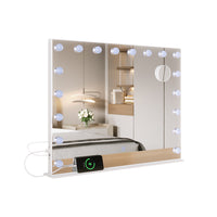 Vicco Specchio da toilette Bianco 80 x 61 cm con illuminazione a LED
