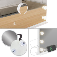 Vicco Specchio da toilette Bianco 80 x 61 cm con illuminazione a LED