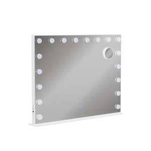 Vicco Specchio da toilette Bianco 80 x 61 cm con illuminazione a LED