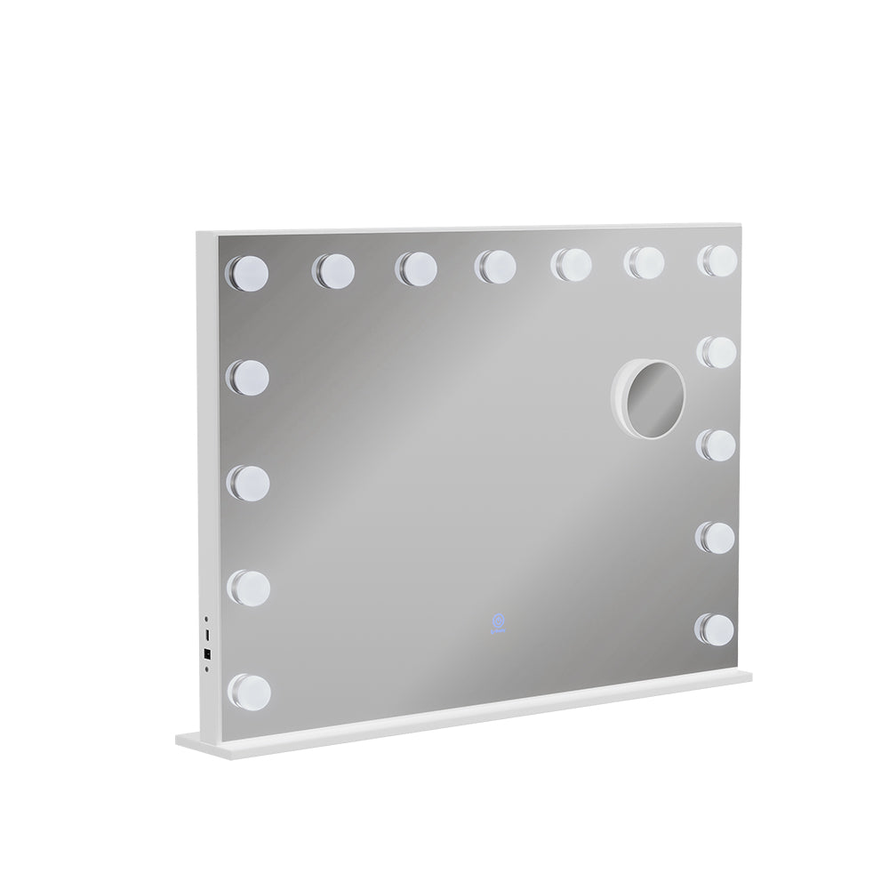 Vicco Specchio da toilette Bianco 58 x 47 cm con illuminazione a LED