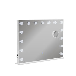 Vicco Specchio da toilette Bianco 58 x 47 cm con illuminazione a LED
