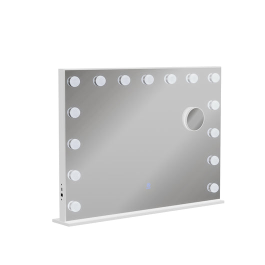 Vicco Specchio da toilette Bianco 58 x 47 cm con illuminazione a LED
