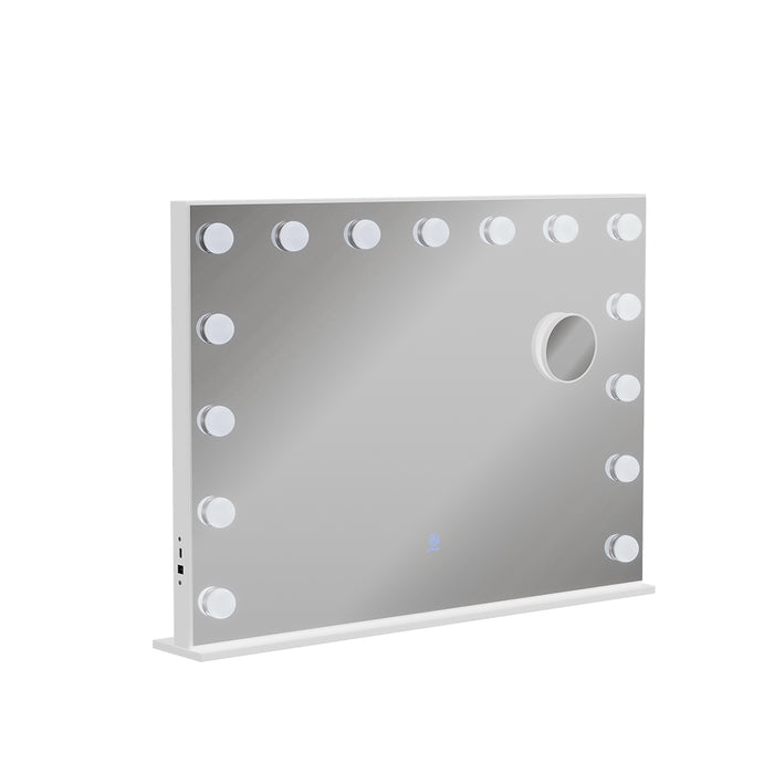 Vicco Specchio da toilette Bianco 58 x 47 cm con illuminazione a LED