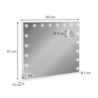 Vicco Specchio da toilette Bianco 80 x 61 cm con illuminazione a LED