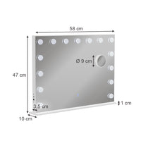 Vicco Specchio da toilette Bianco 58 x 47 cm con illuminazione a LED