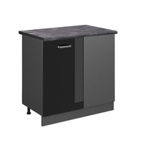 Vicco Mobile ad angolo cucina Nero lucido 86 cm , PL Antracite