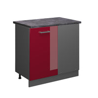 Vicco Mobile ad angolo cucina Rosso lucido 86 cm , PL Antracite