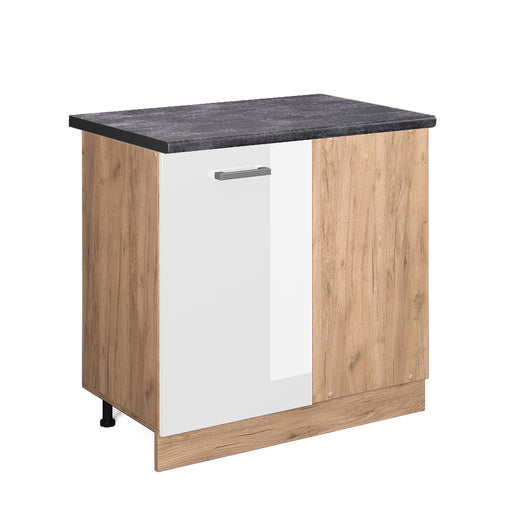 Vicco Mobile ad angolo cucina Bianco lucido 86 cm , PL Antracite