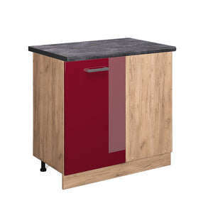 Vicco Mobile ad angolo cucina Rosso lucido 86 cm , PL Antracite
