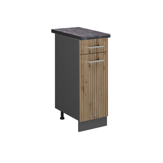 Vicco Mobiletto base per cucina Rovere artigianale 30 cm , PL Antracite