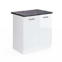 Vicco Mobile lavello cucina Bianco lucido 80 cm , PL Antracite