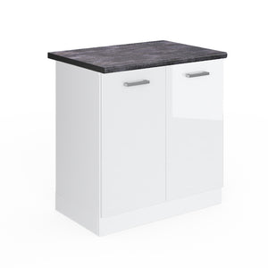 Vicco Mobile lavello cucina Bianco lucido 80 cm , PL Antracite