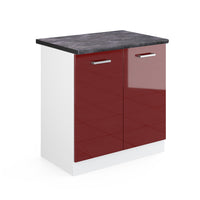 Vicco Mobile lavello cucina Rosso lucido 80 cm , PL Antracite