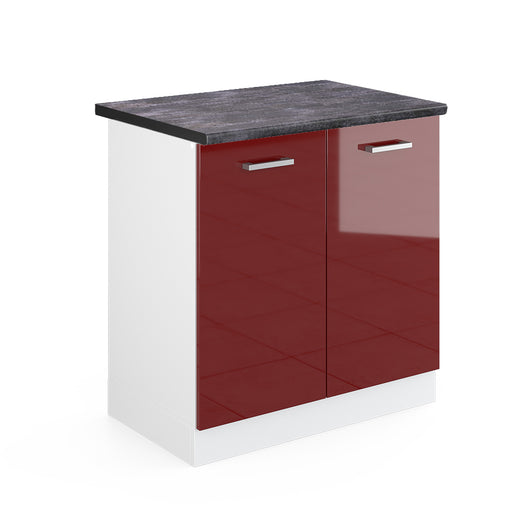 Vicco Mobile lavello cucina Rosso lucido 80 cm , PL Antracite