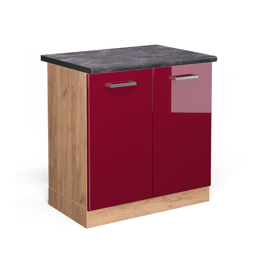 Vicco Mobile lavello cucina Rosso lucido 80 cm , PL Antracite