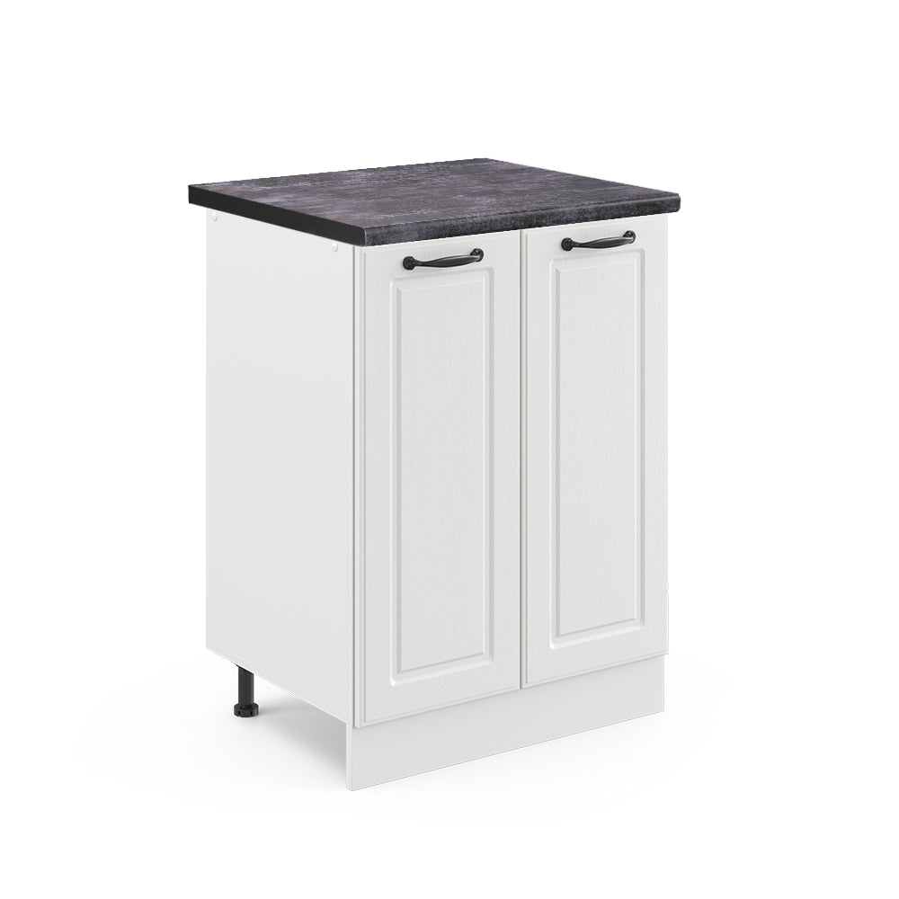 Vicco Mobiletto base cucina Bianco casa di campagna 60 cm , PL Antracite