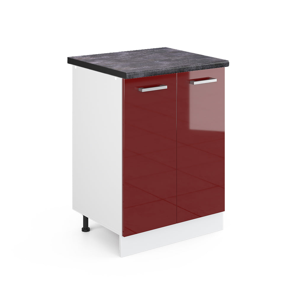 Vicco Mobiletto base cucina Rosso lucido 60 cm , PL Antracite