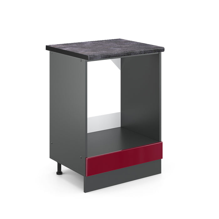 Vicco Mobile per forno da incasso Rosso lucido 60 cm , PL Antracite